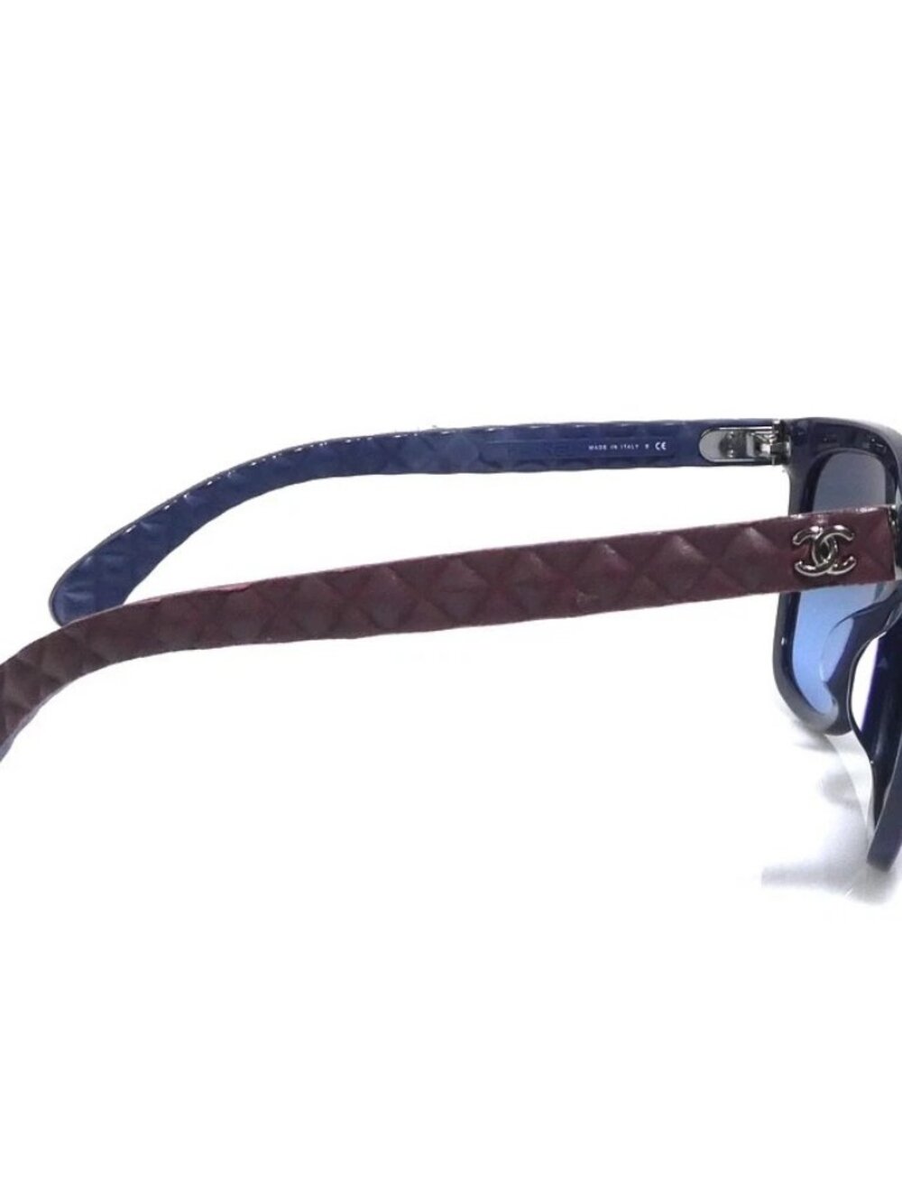 Auth CHANEL CC Logo Sunglasses Navy/Burgundy Plastic - e61907i - Picture 6 of 11